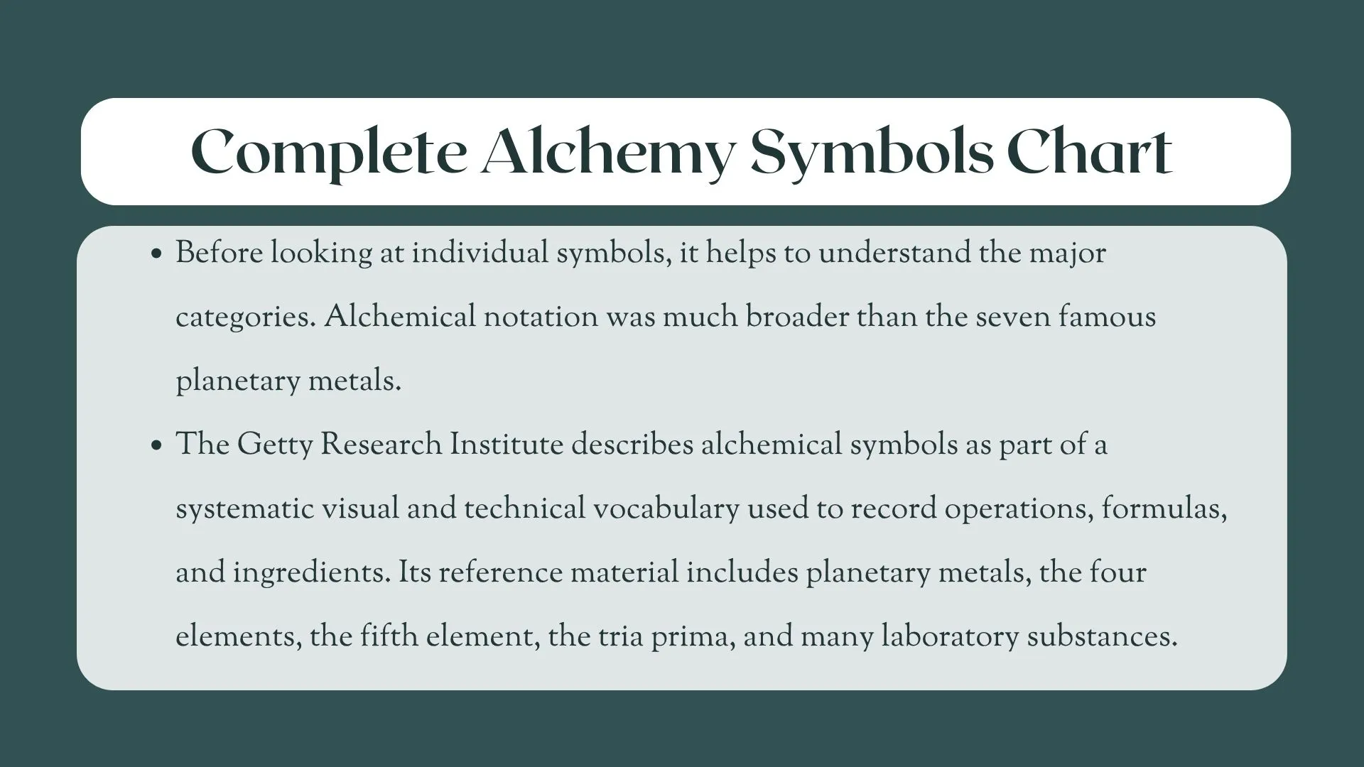 alchemy symbols