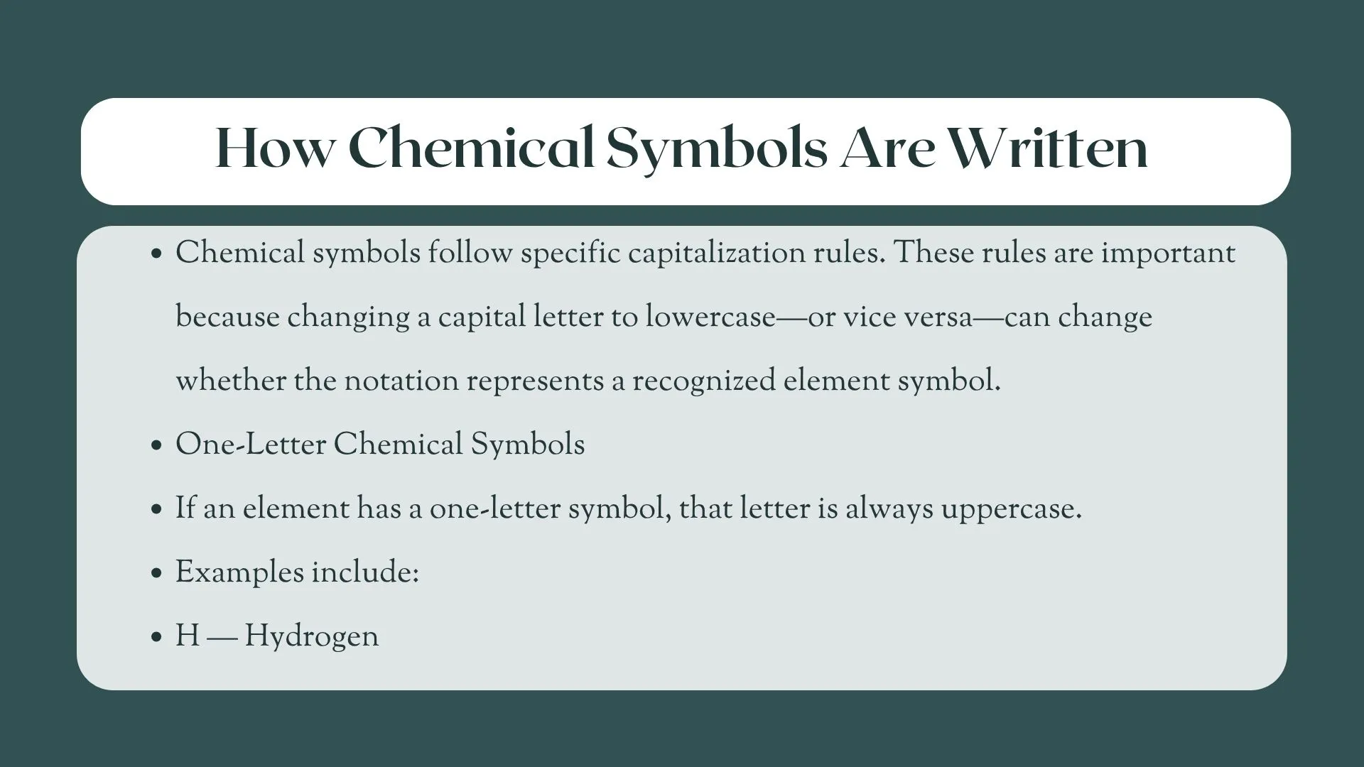 chemical symbols