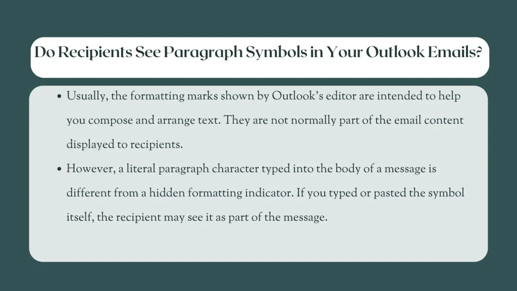 how to remove paragraph symbols in outlook