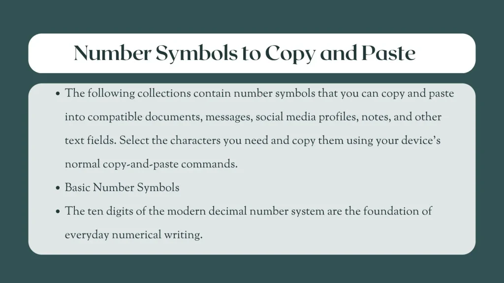 number symbols