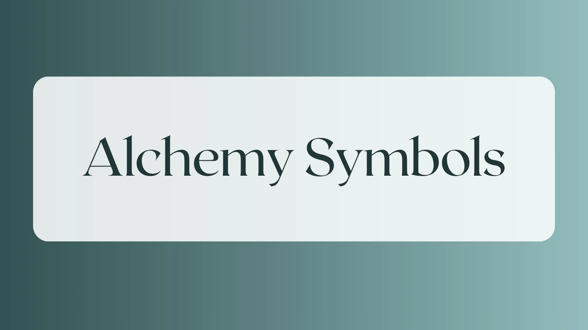 alchemy symbols