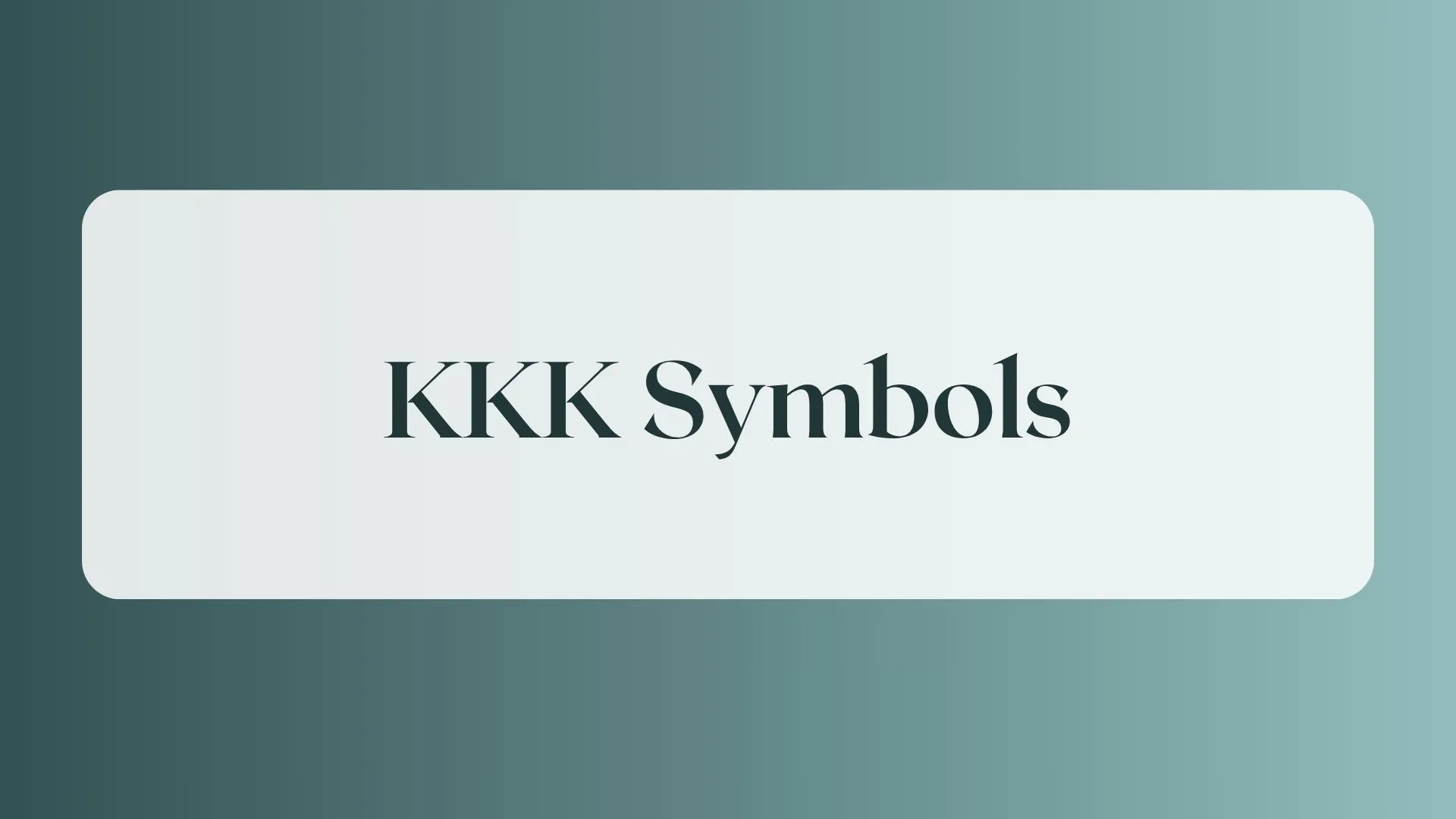 kkk symbols