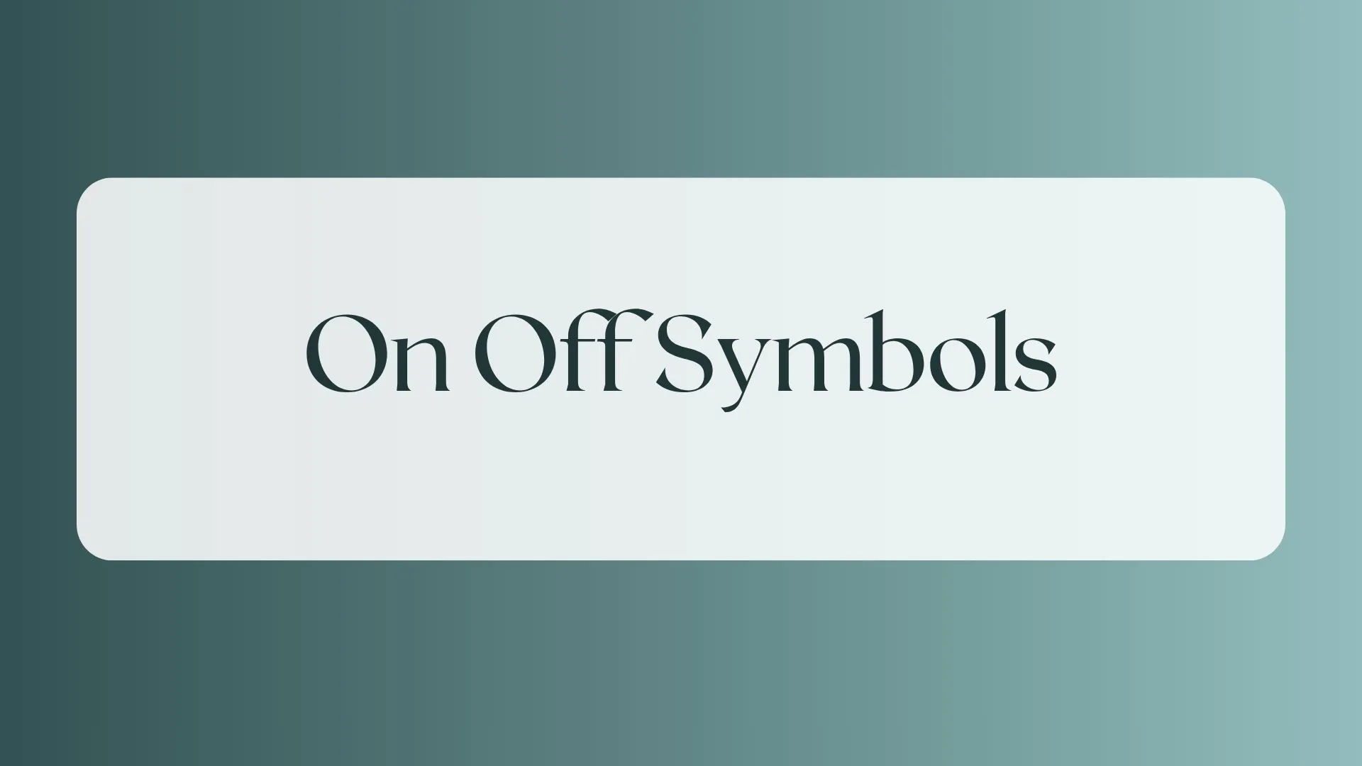 on off symbols