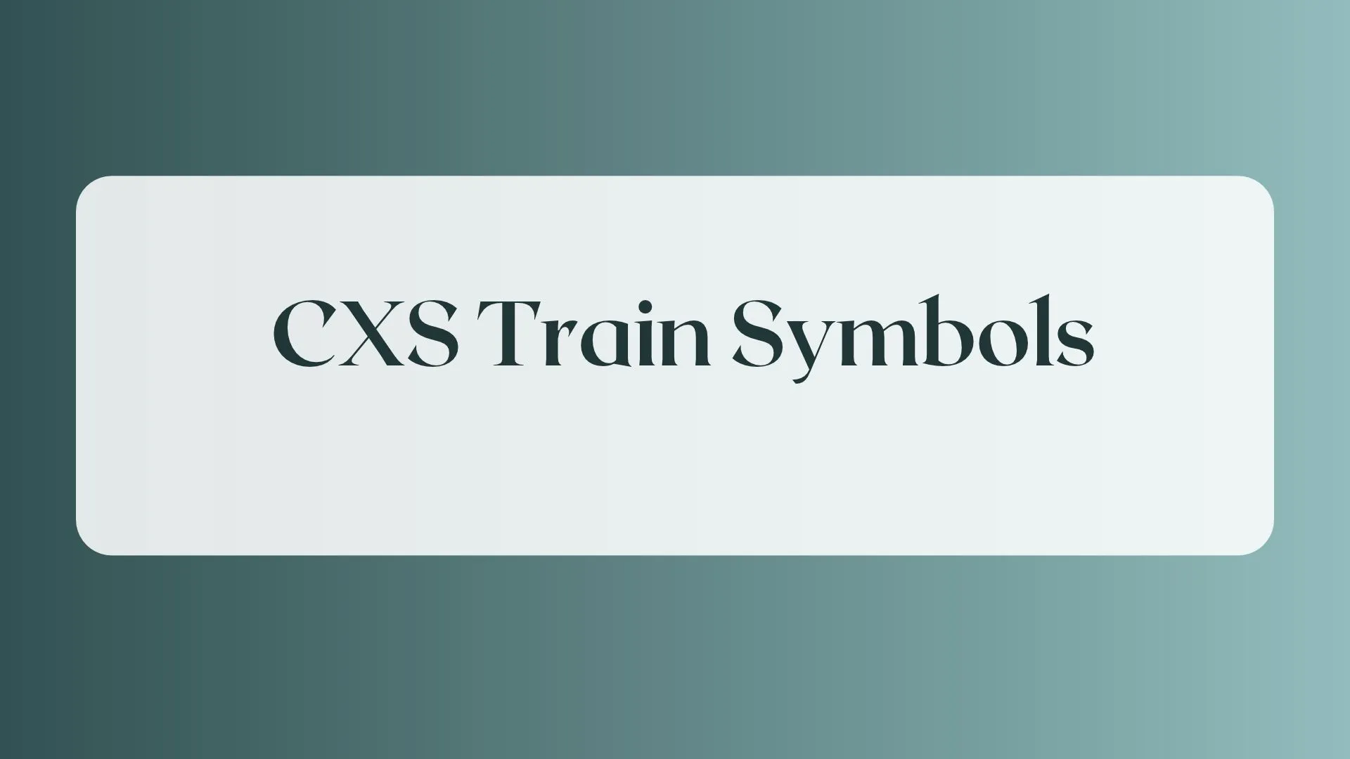 csx train symbols